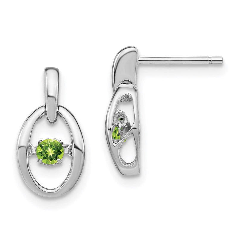 Sterlingsilber Rhodium Peridot Geburtsstein Lebhaft Ohrringe