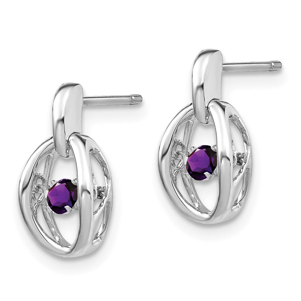 Sterlingsilber Rhodium Amethyst Geburtsstein Lebhaft Ohrringe