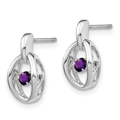 Sterlingsilber Rhodium Amethyst Geburtsstein Lebhaft Ohrringe