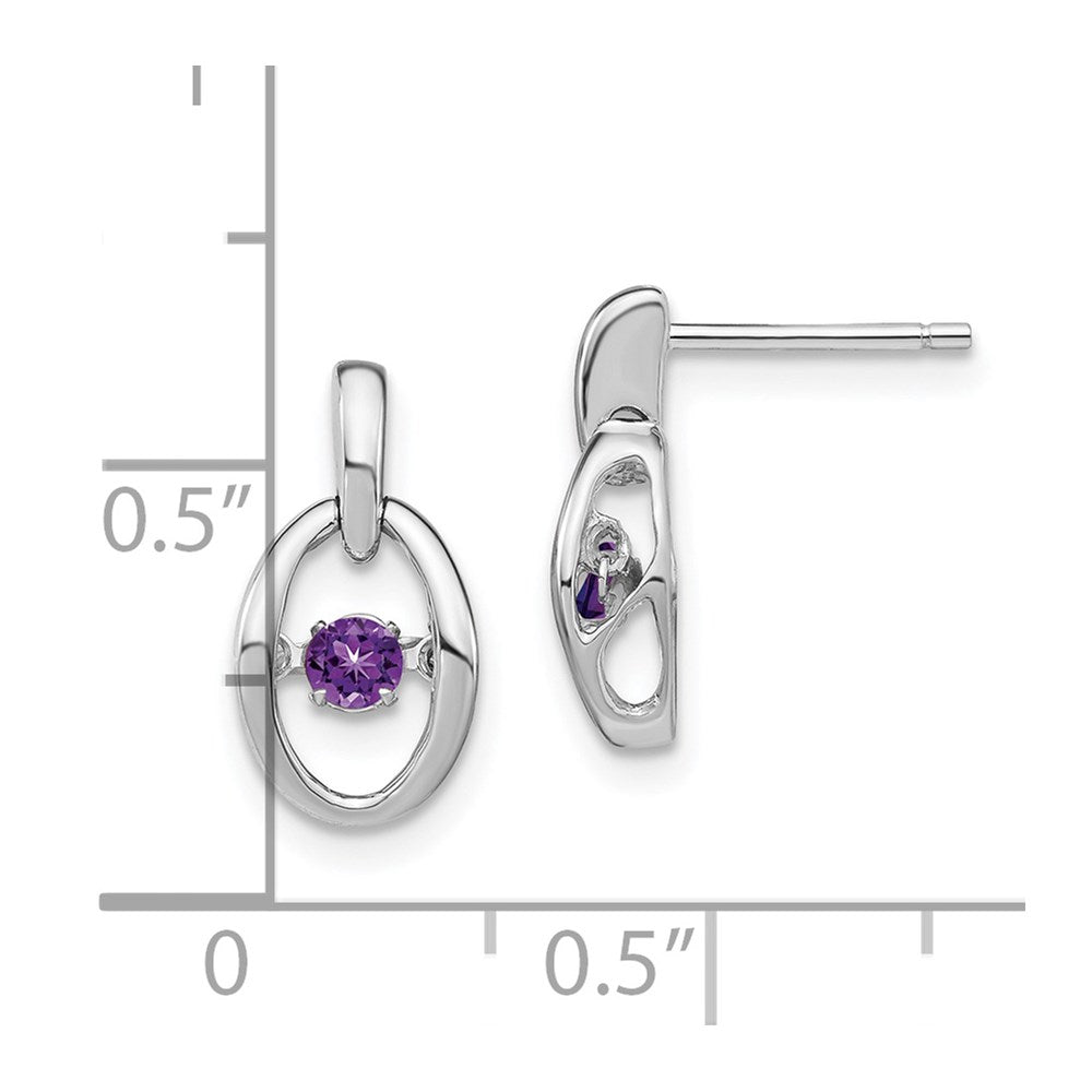 Sterlingsilber Rhodium Amethyst Geburtsstein Lebhaft Ohrringe