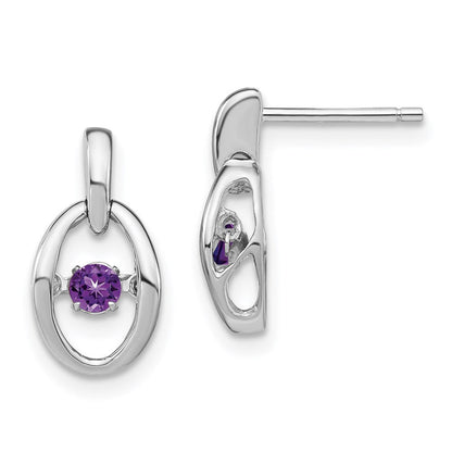 Sterlingsilber Rhodium Amethyst Geburtsstein Lebhaft Ohrringe
