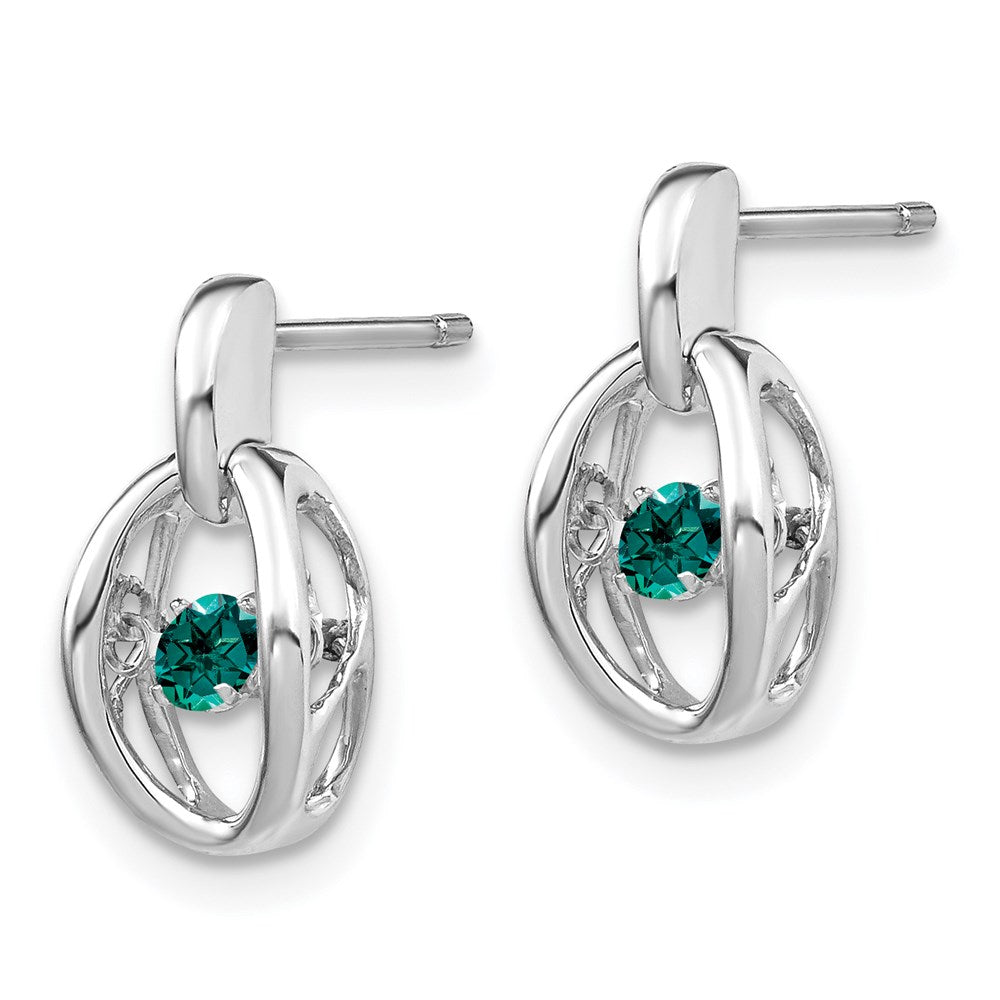 Sterlingsilber Rhodium Erzeugt Alexandrite Geburtsstein Lebhaft Ohrringe