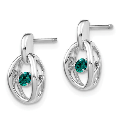 Sterlingsilber Rhodium Erzeugt Alexandrite Geburtsstein Lebhaft Ohrringe