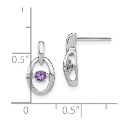 Sterlingsilber Rhodium Erzeugt Alexandrite Geburtsstein Lebhaft Ohrringe