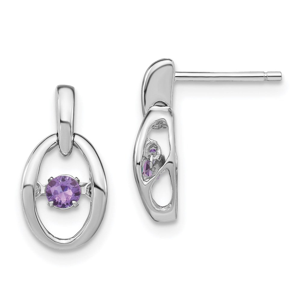 Sterlingsilber Rhodium Erzeugt Alexandrite Geburtsstein Lebhaft Ohrringe