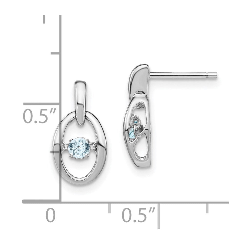 Sterlingsilber Rhodium Aquamarin Geburtsstein Lebhaft Ohrringe