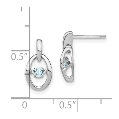 Sterlingsilber Rhodium Aquamarin Geburtsstein Lebhaft Ohrringe