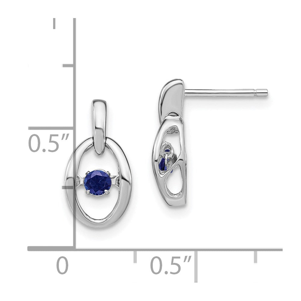 Sterlingsilber Rhodium Erzeugt Blau Saphir Geburtsstein Lebhaft Ohrringe