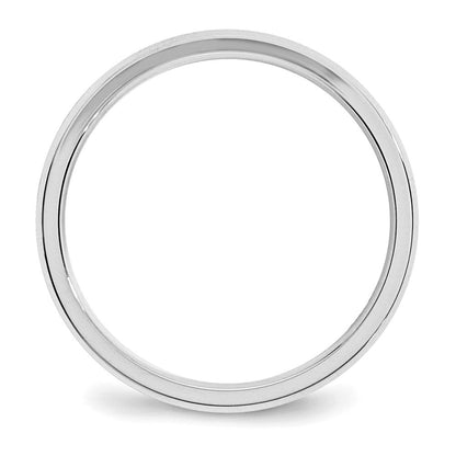 Sterlingsilber Rhodiniert 3mm Bevel Kante Ring
