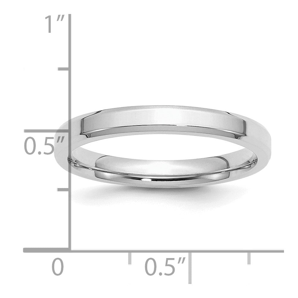 Sterlingsilber Rhodiniert 3mm Bevel Kante Ring