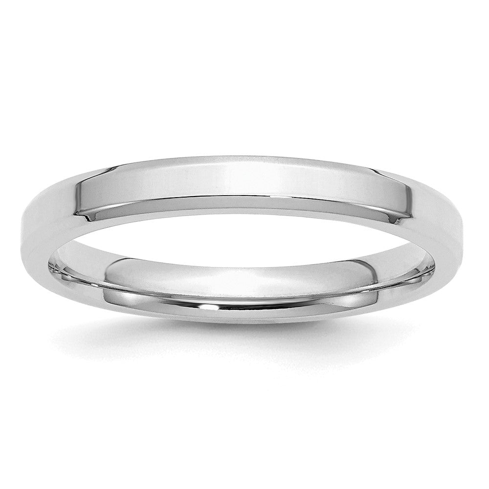 Sterlingsilber Rhodiniert 3mm Bevel Kante Ring