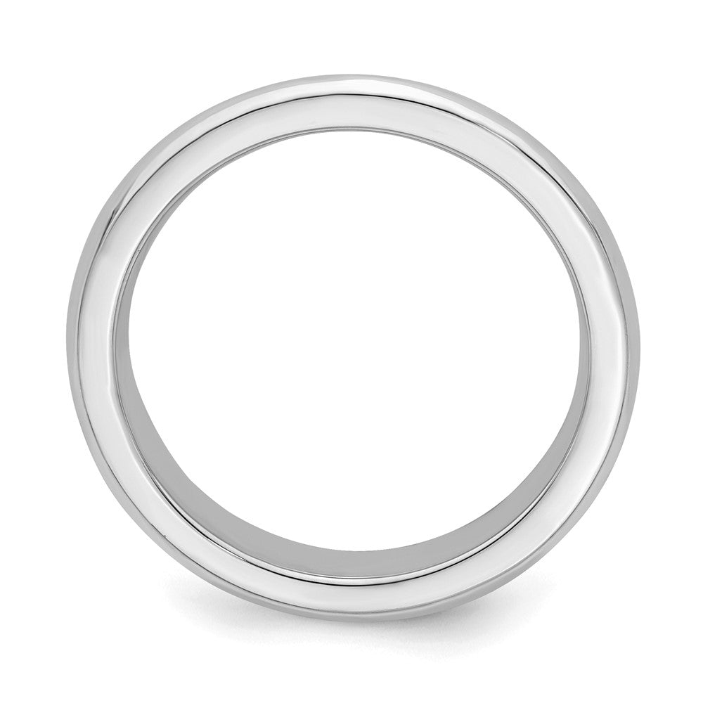 Sterlingsilber Rhodiniert 4mm Bevel Kante Ring