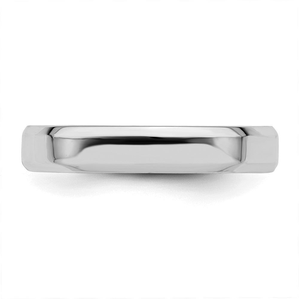 Sterlingsilber Rhodiniert 4mm Bevel Kante Ring