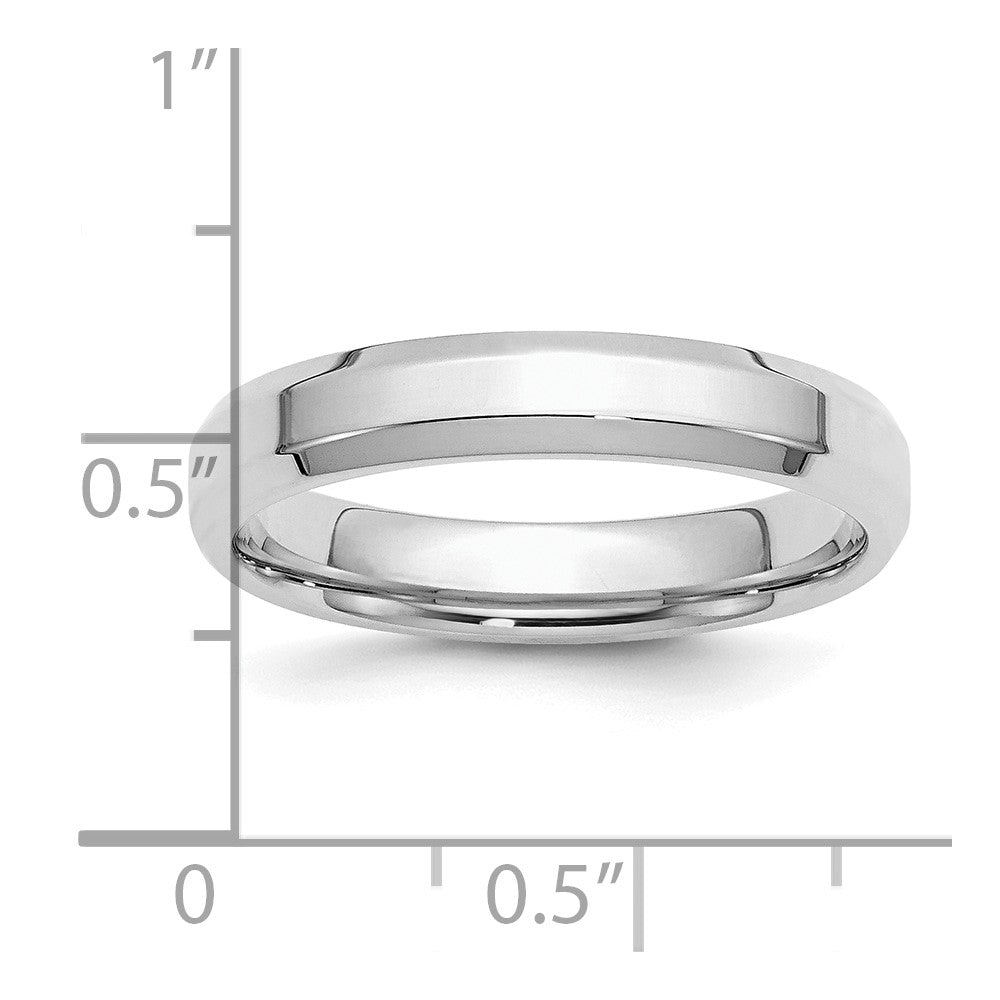 Sterlingsilber Rhodiniert 4mm Bevel Kante Ring