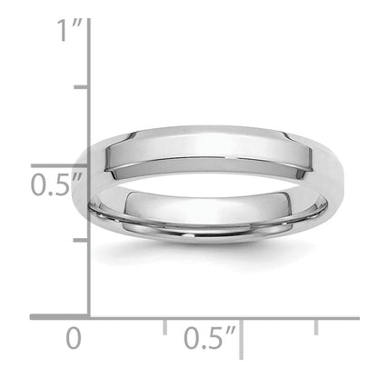 Sterlingsilber Rhodiniert 4mm Bevel Kante Ring