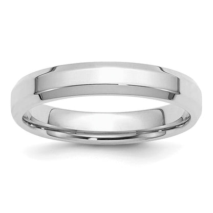 Sterlingsilber Rhodiniert 4mm Bevel Kante Ring