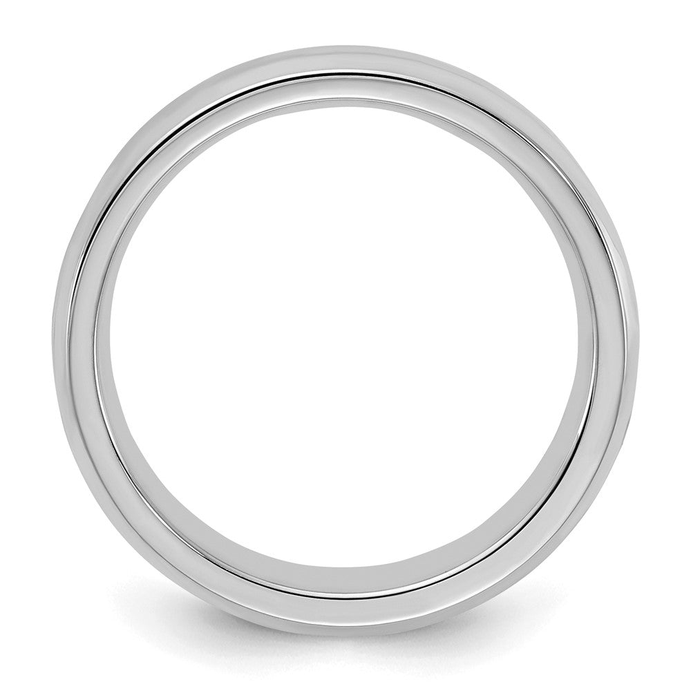 Sterlingsilber Rhodiniert 5mm Bevel Kante Ring