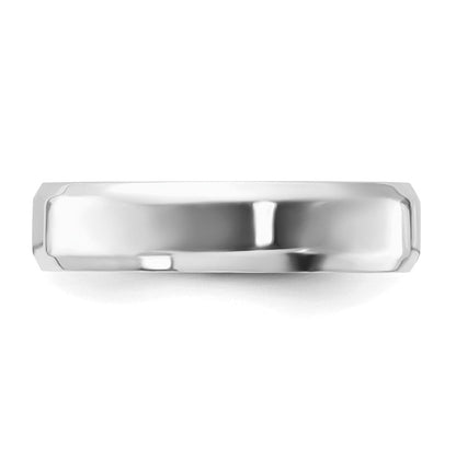 Sterlingsilber Rhodiniert 5mm Bevel Kante Ring