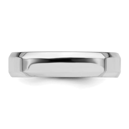 Sterlingsilber Rhodiniert 5mm Bevel Kante Ring