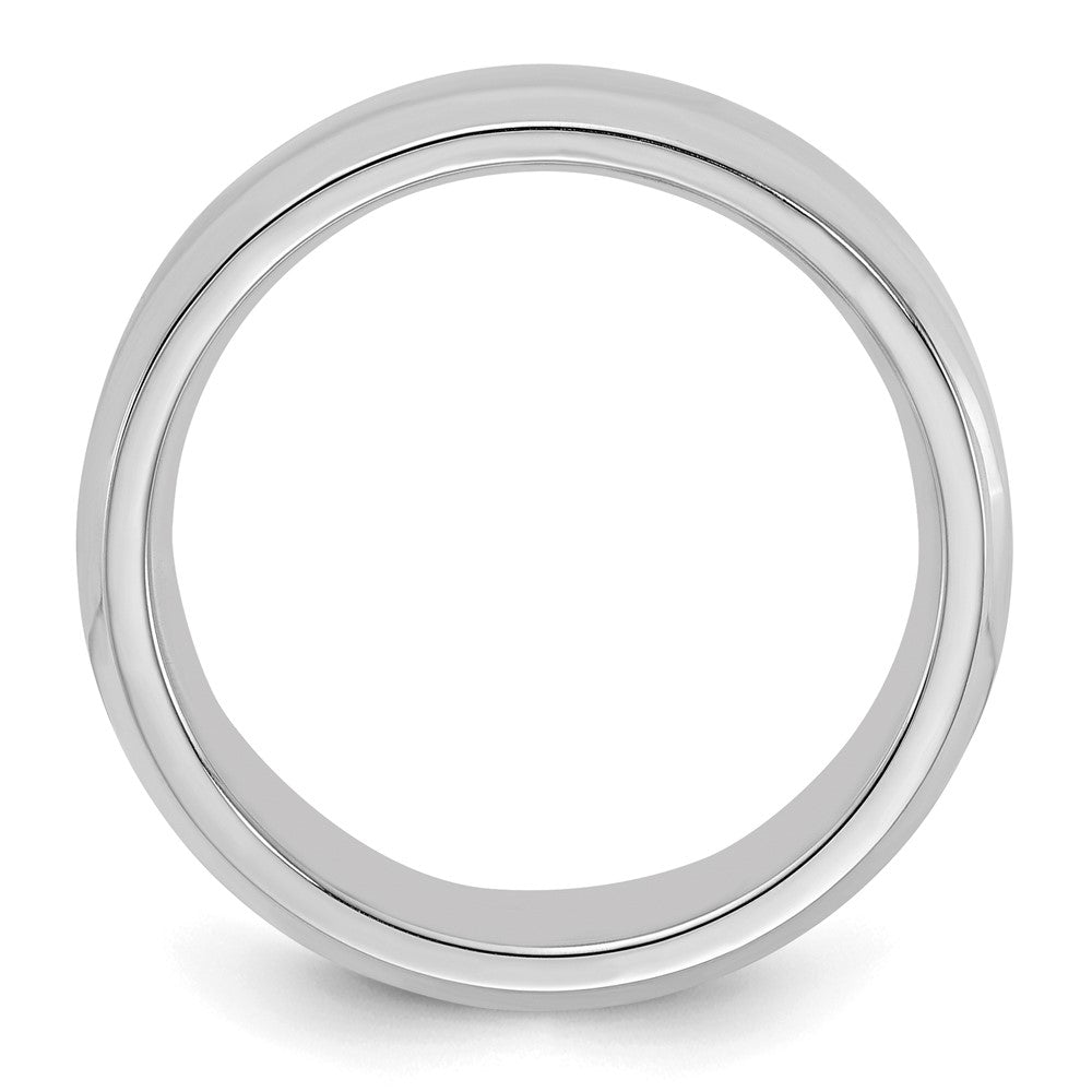 Sterlingsilber Rhodiniert 6mm Bevel Kante Größe 7 Ring