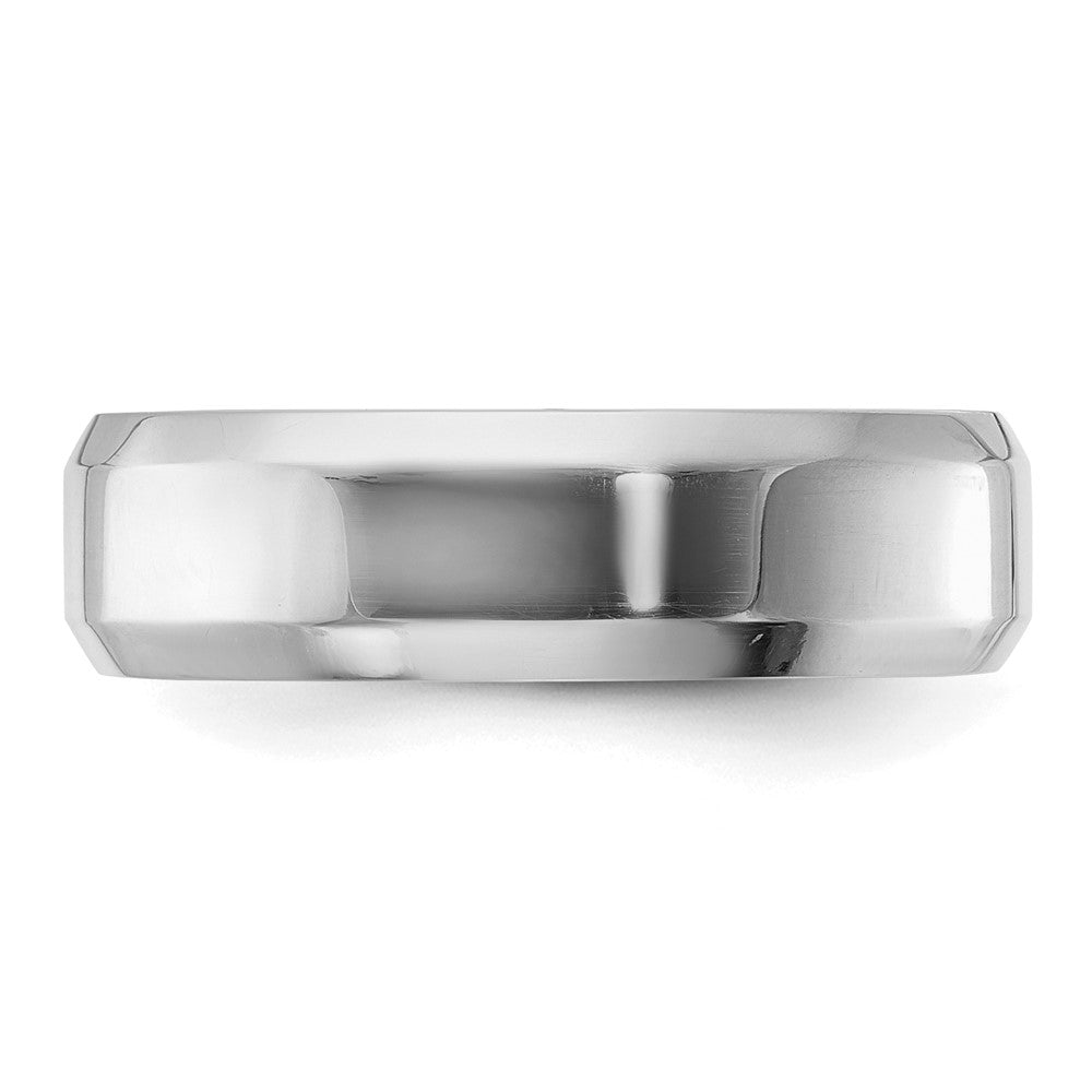 Sterlingsilber Rhodiniert 6mm Bevel Kante Größe 4 Ring