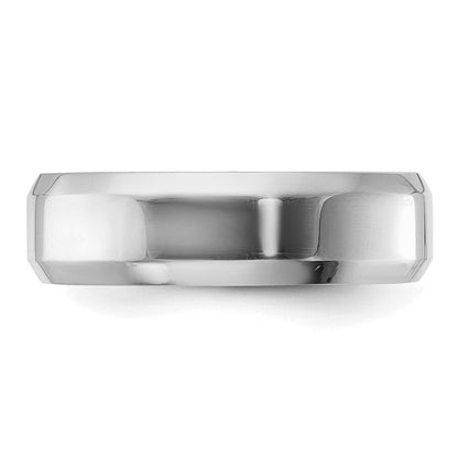 Sterlingsilber Rhodiniert 6mm Bevel Kante Größe 9 Ring