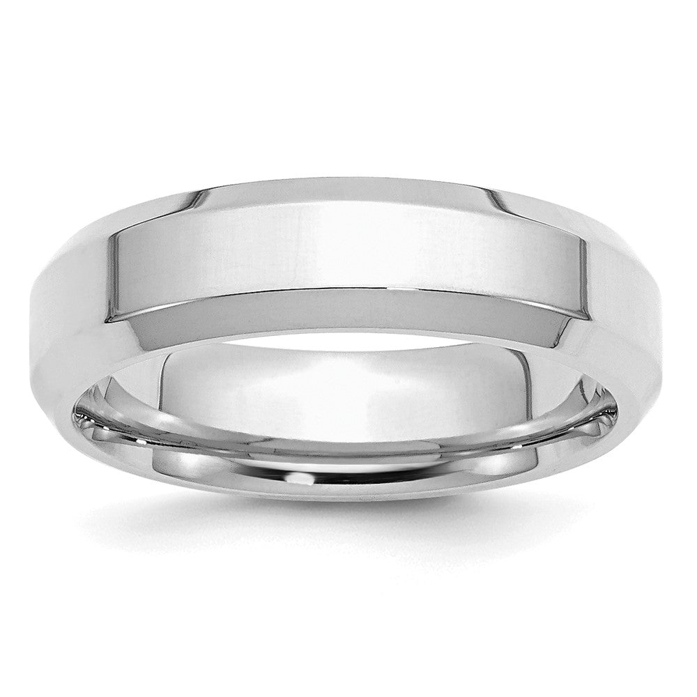 Sterlingsilber Rhodiniert 6mm Bevel Kante Größe 13.5 Ring