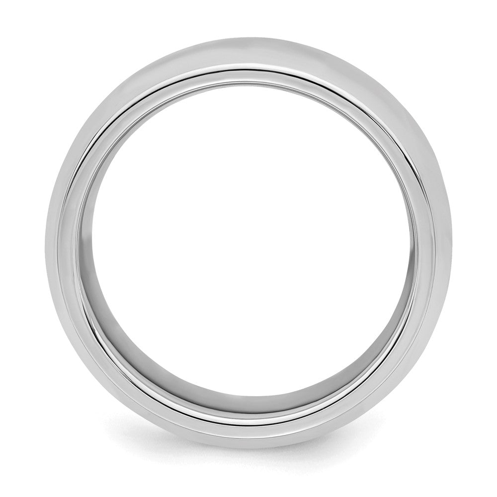 Sterlingsilber Rhodiniert 7mm Bevel Kante Ring
