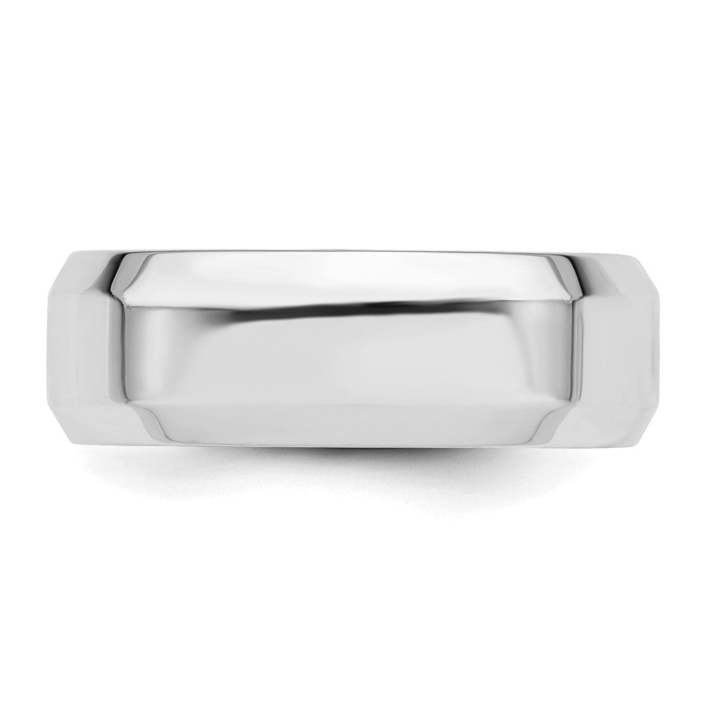 Sterlingsilber Rhodiniert 7mm Bevel Kante Ring