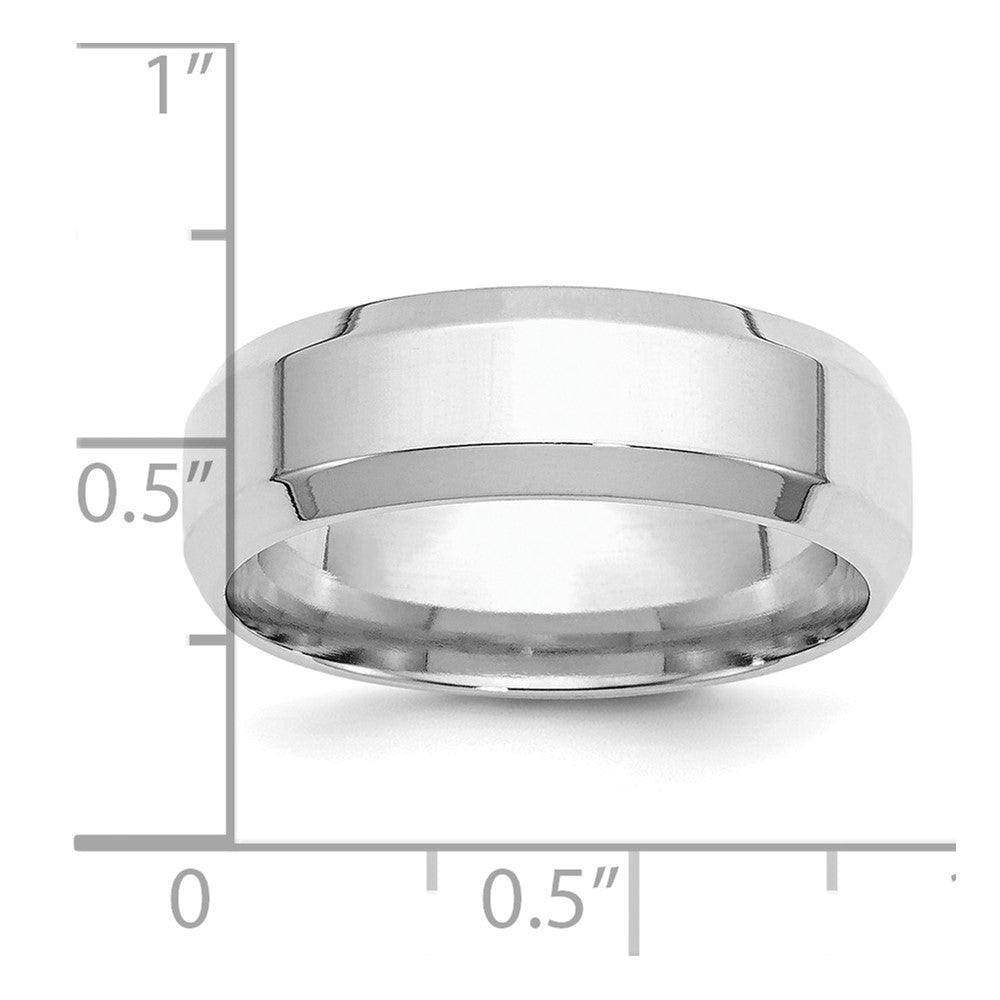 Sterlingsilber Rhodiniert 7mm Bevel Kante Ring