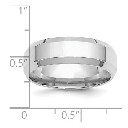 Sterlingsilber Rhodiniert 7mm Bevel Kante Ring