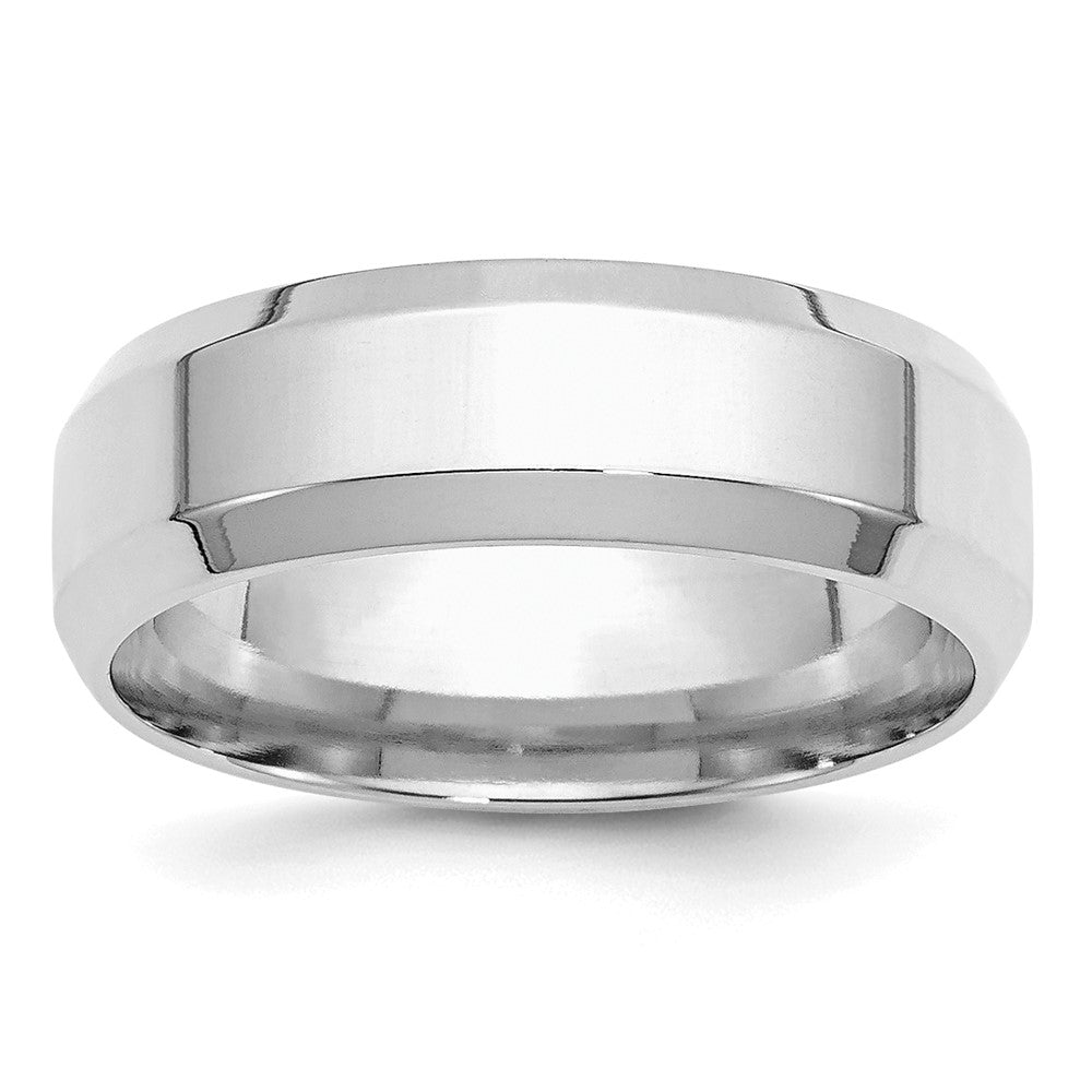 Sterlingsilber Rhodiniert 7mm Bevel Kante Ring