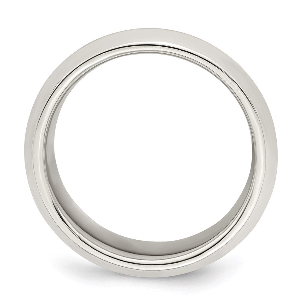 Sterlingsilber 8mm Abgeschrägt Kante Größe 9 Ring