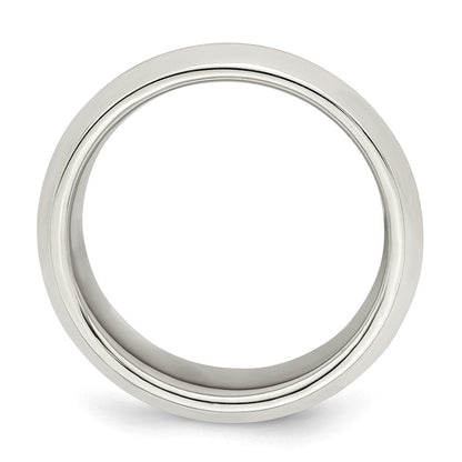 Sterlingsilber 8mm Abgeschrägt Kante Größe 8 Ring