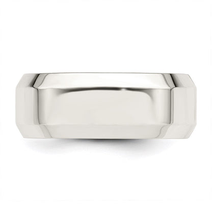 Sterlingsilber 8mm Abgeschrägt Kante Größe 4 Ring