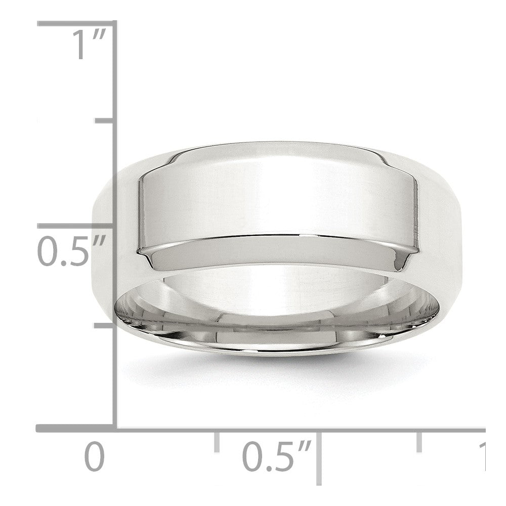 Sterlingsilber 8mm Abgeschrägt Kante Größe 5 Ring