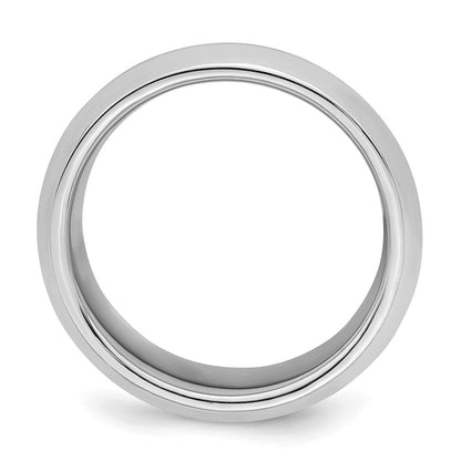 Sterlingsilber Rhodiniert 8mm Bevel Kante Ring