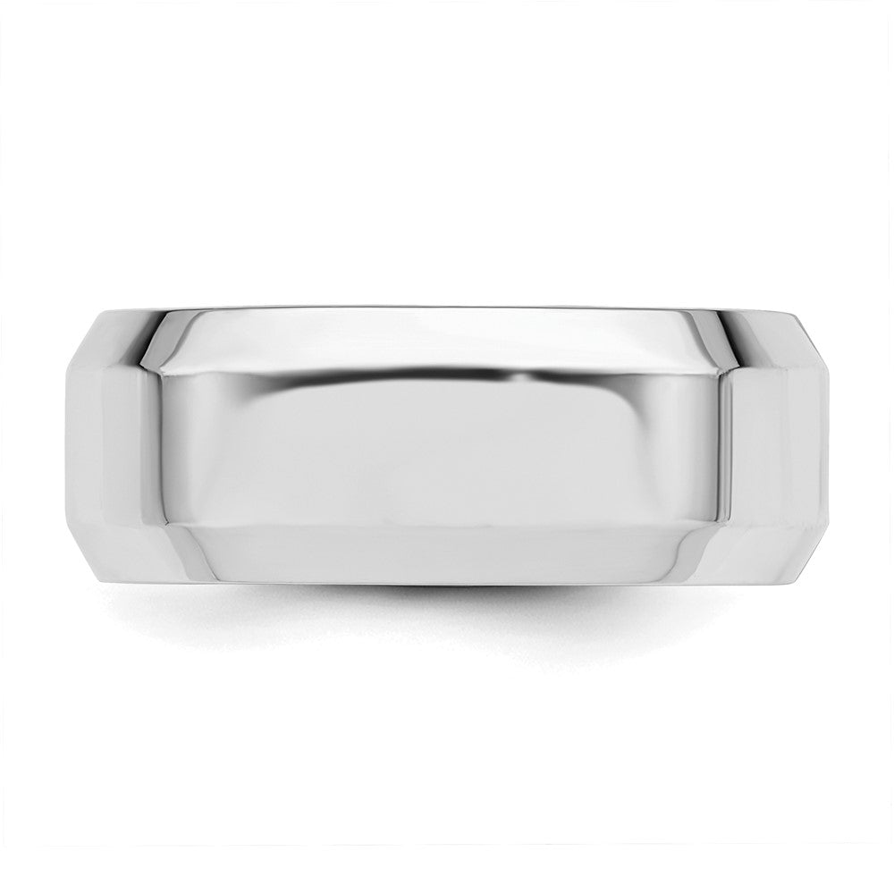 Sterlingsilber Rhodiniert 8mm Bevel Kante Ring