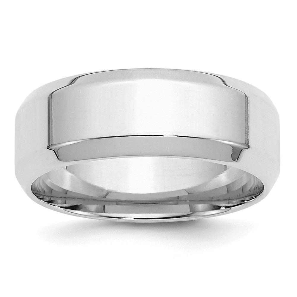 Sterlingsilber Rhodiniert 8mm Bevel Kante Ring