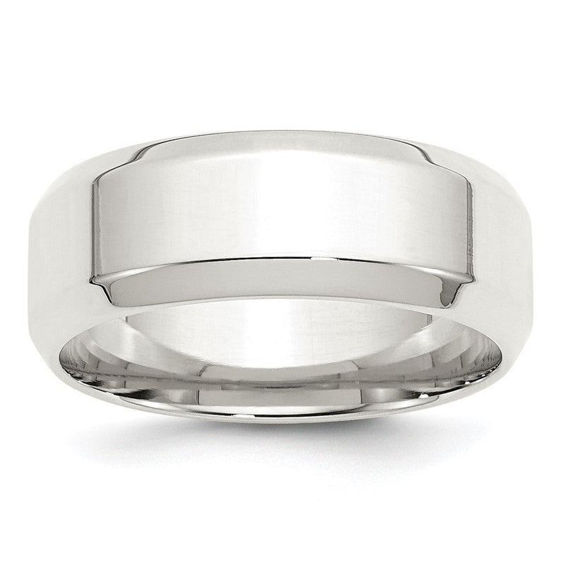 Sterlingsilber 8mm Abgeschrägt Kante Größe 9 Ring
