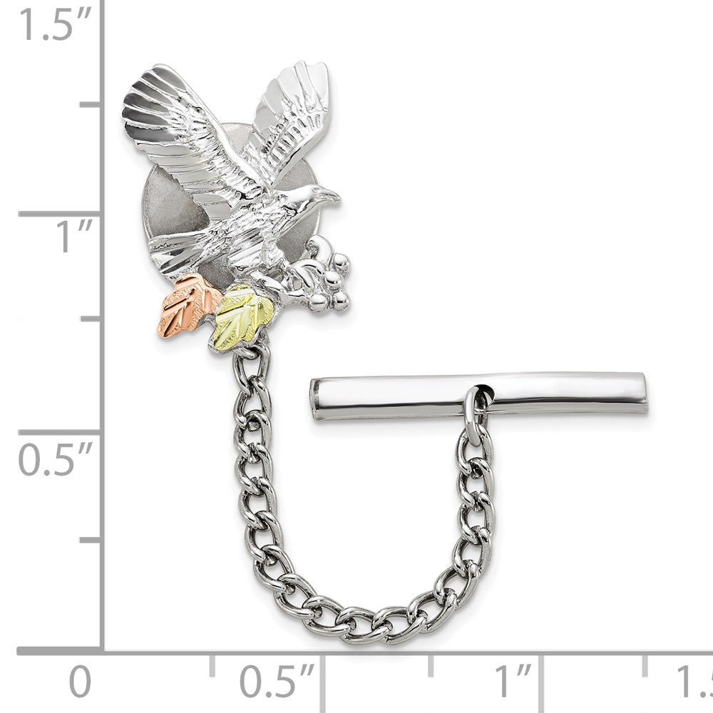 Sterlingsilber Landstrom Mt. Rushmore Schwarz Hills 12K Gold Akzente Adler Brosche Krawatten Tac