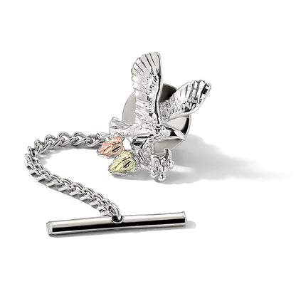 Sterlingsilber Landstrom Mt. Rushmore Schwarz Hills 12K Gold Akzente Adler Brosche Krawatten Tac