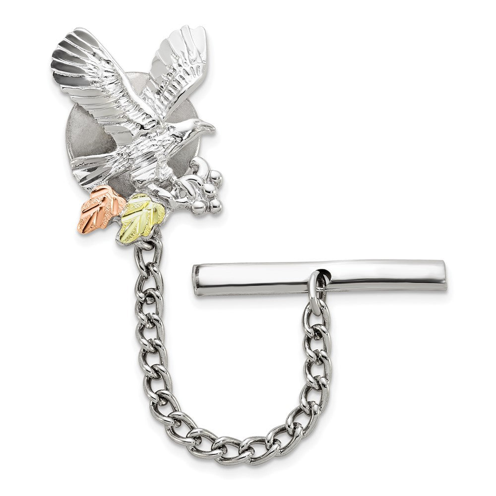 Sterlingsilber Landstrom Mt. Rushmore Schwarz Hills 12K Gold Akzente Adler Brosche Krawatten Tac