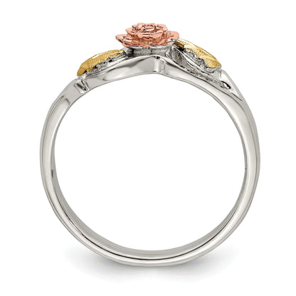 Sterlingsilber Landstrom Mt. Rushmore Schwarz Hills 12K Gold Akzente Rose Ring