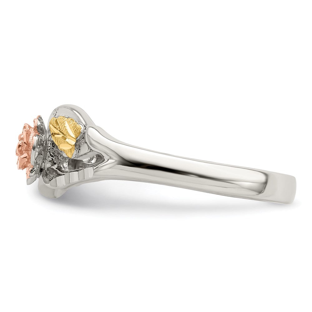 Sterlingsilber Landstrom Mt. Rushmore Schwarz Hills 12K Gold Akzente Rose Ring