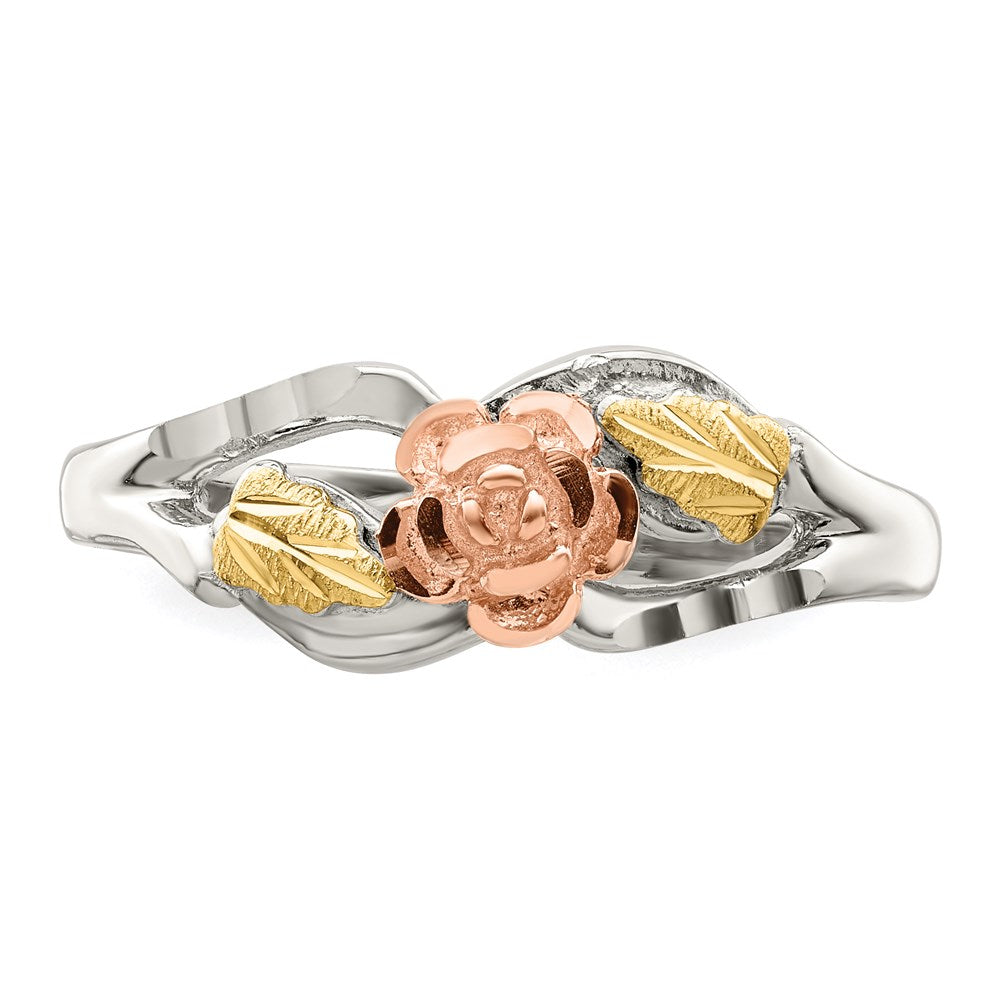 Sterlingsilber Landstrom Mt. Rushmore Schwarz Hills 12K Gold Akzente Rose Ring