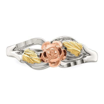 Sterlingsilber Landstrom Mt. Rushmore Schwarz Hills 12K Gold Akzente Rose Ring