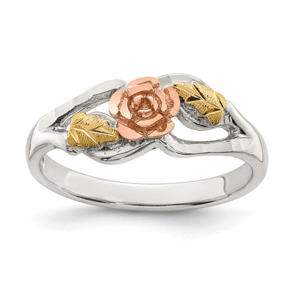 Sterlingsilber Landstrom Mt. Rushmore Schwarz Hills 12K Gold Akzente Rose Ring