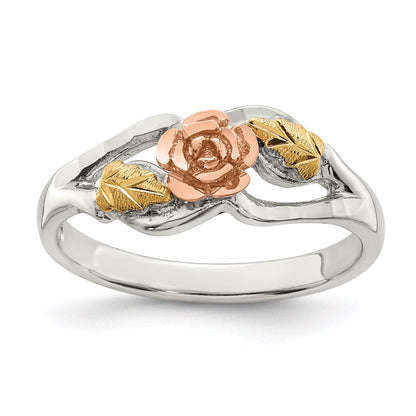 Sterlingsilber Landstrom Mt. Rushmore Schwarz Hills 12K Gold Akzente Rose Ring