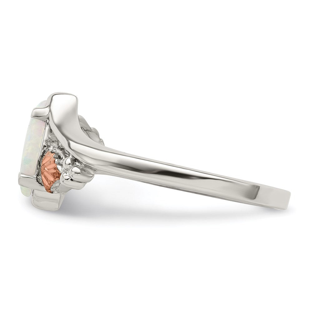 Sterlingsilber Landstrom Mt. Rushmore Schwarz Hills 12K Gold Akzente Im Labor Erzeugt Opal Ring